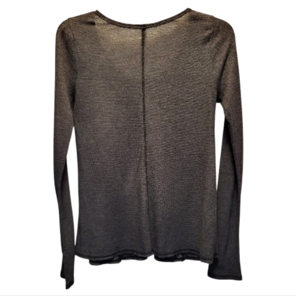 Free People Women's Grey and Blue Fuzzy-trim Thermal Henley - Size S - Picture 3 of 7